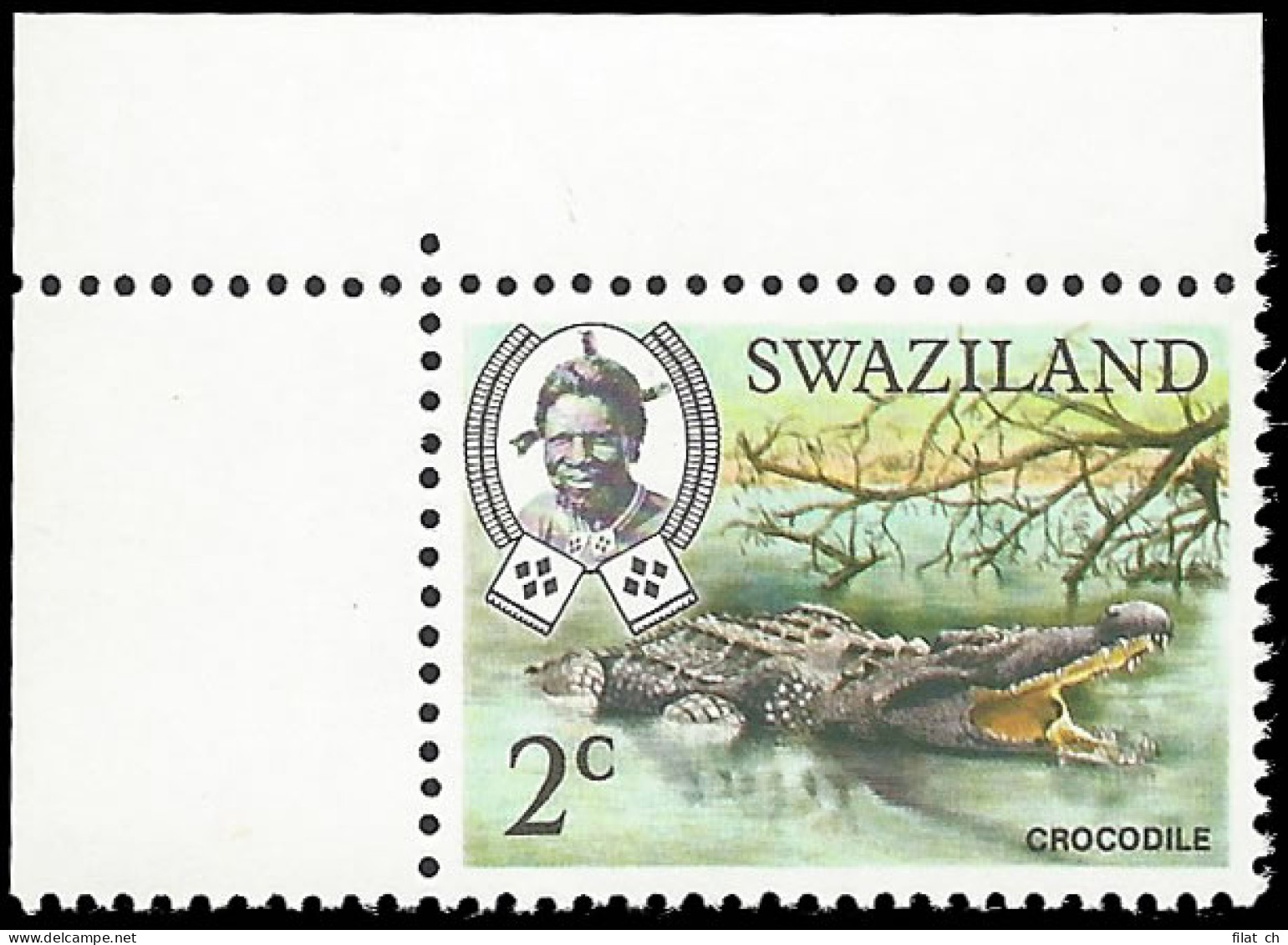 Swaziland 1968 2c Crocodile Inverted Watermark UM  - Swaziland (...-1967)