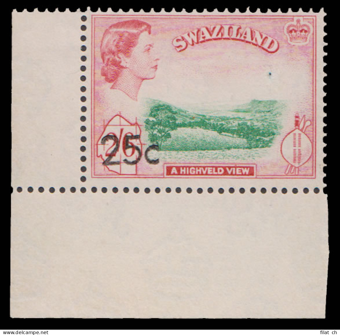 Swaziland 1961 QEII 25c On 2S6d VF/M  - Swaziland (...-1967)