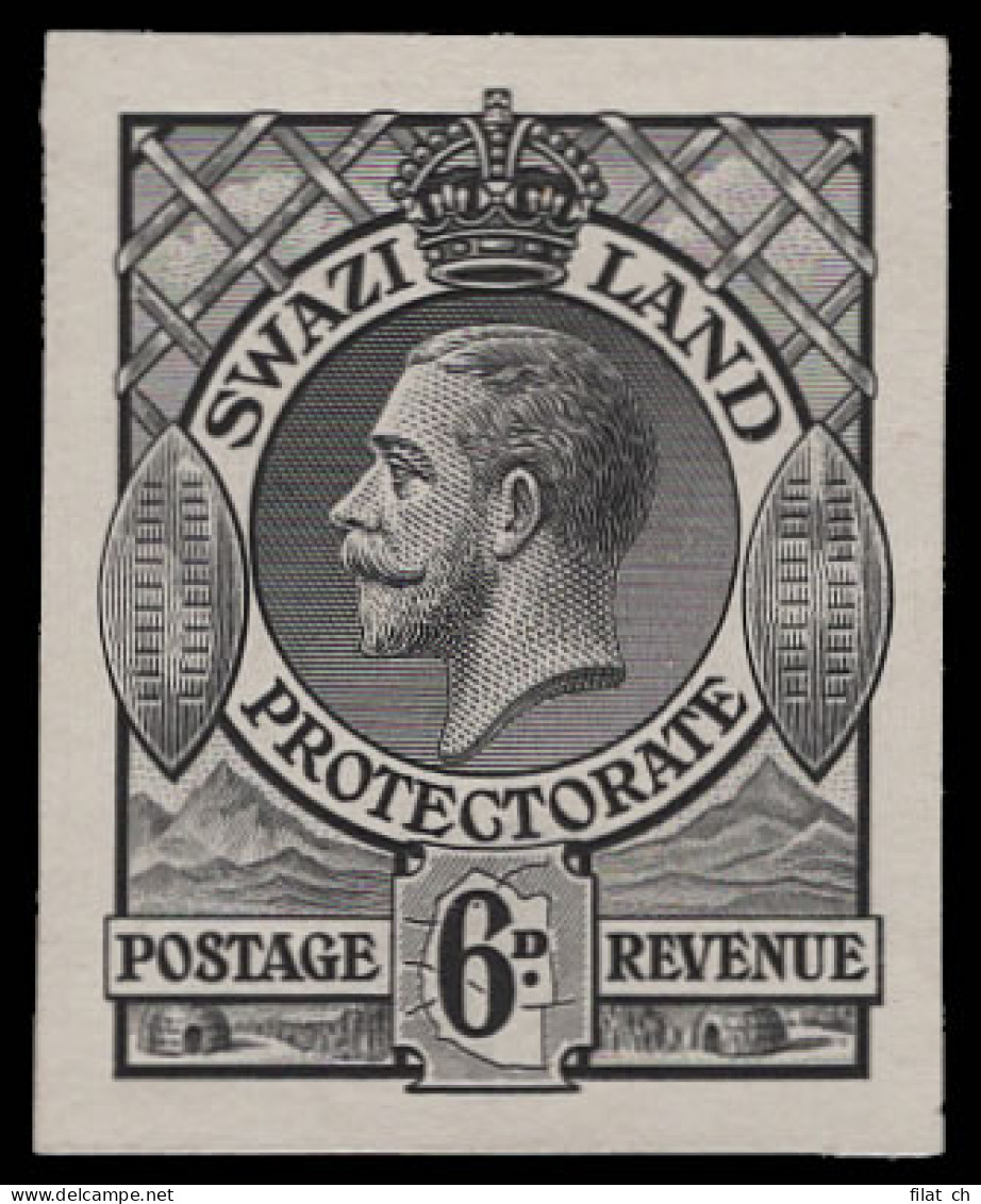 Swaziland 1933 KGV 6d Die Proof, Rare - Swaziland (...-1967)