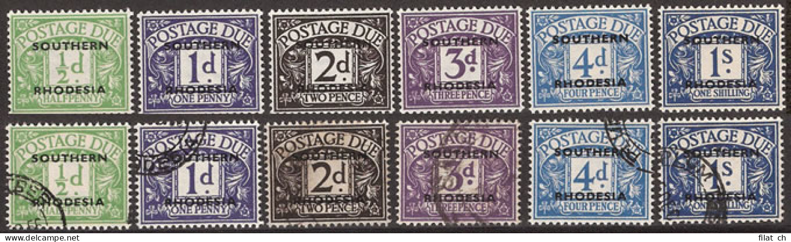 Southern Rhodesia Postage Due 1951 UM & U Sets - Altri & Non Classificati