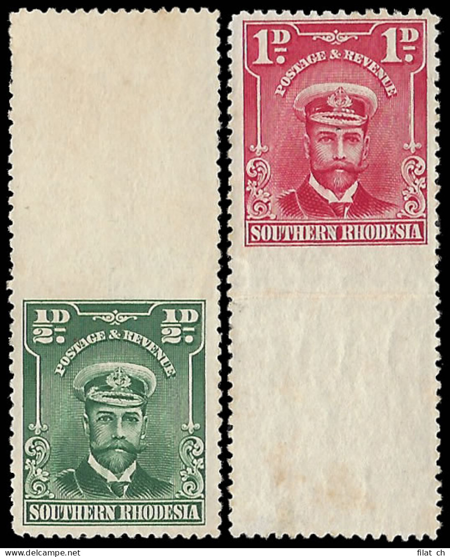 Southern Rhodesia 1924 Admirals Imperf Betw Stamp & Margin - Other & Unclassified