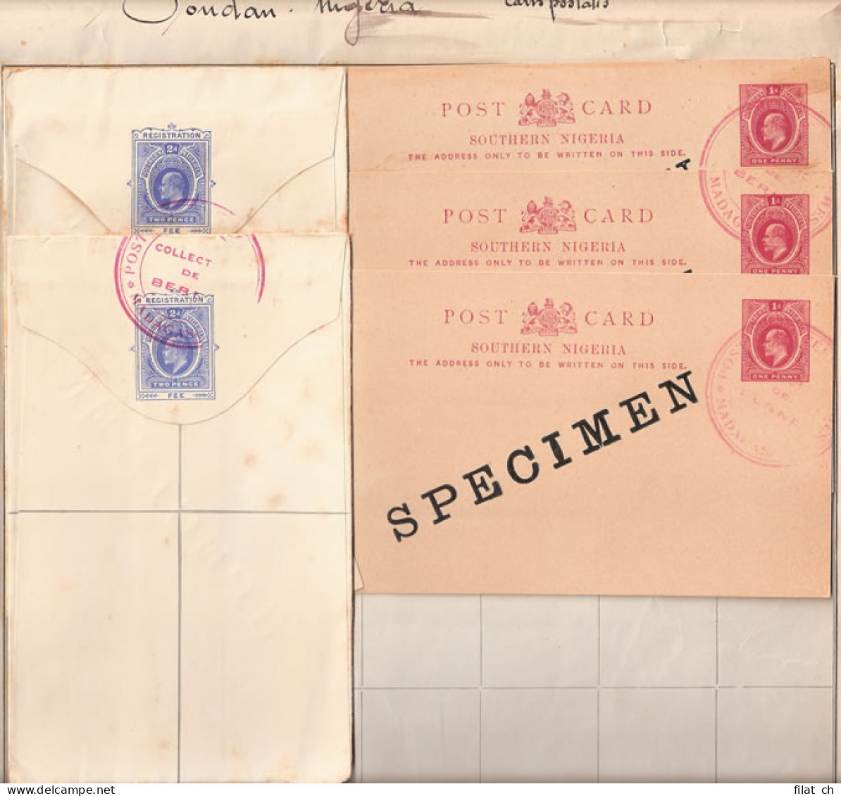 Southern Nigeria 1903 Madagascar UPU KEVII Stationery Specimens - Autres & Non Classés