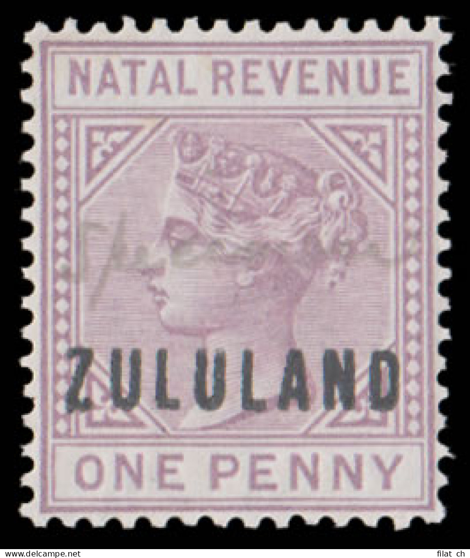 Zululand 1891 1d Postal Fiscal Manuscript DLR Specimen - Zoulouland (1888-1902)