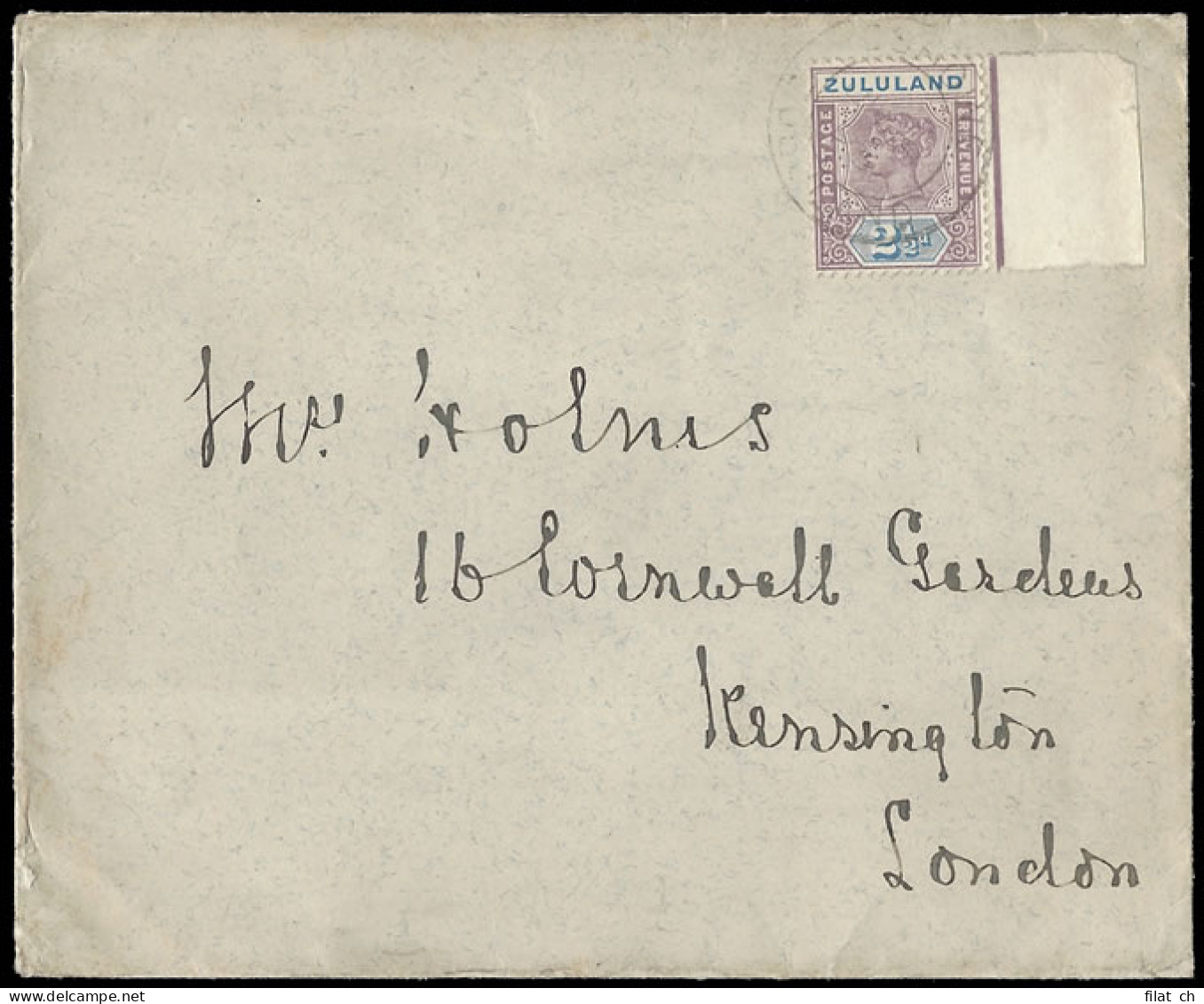 Zululand 1896 Government Stationery Envelope At 2Â½d Rate To UK - Zoulouland (1888-1902)