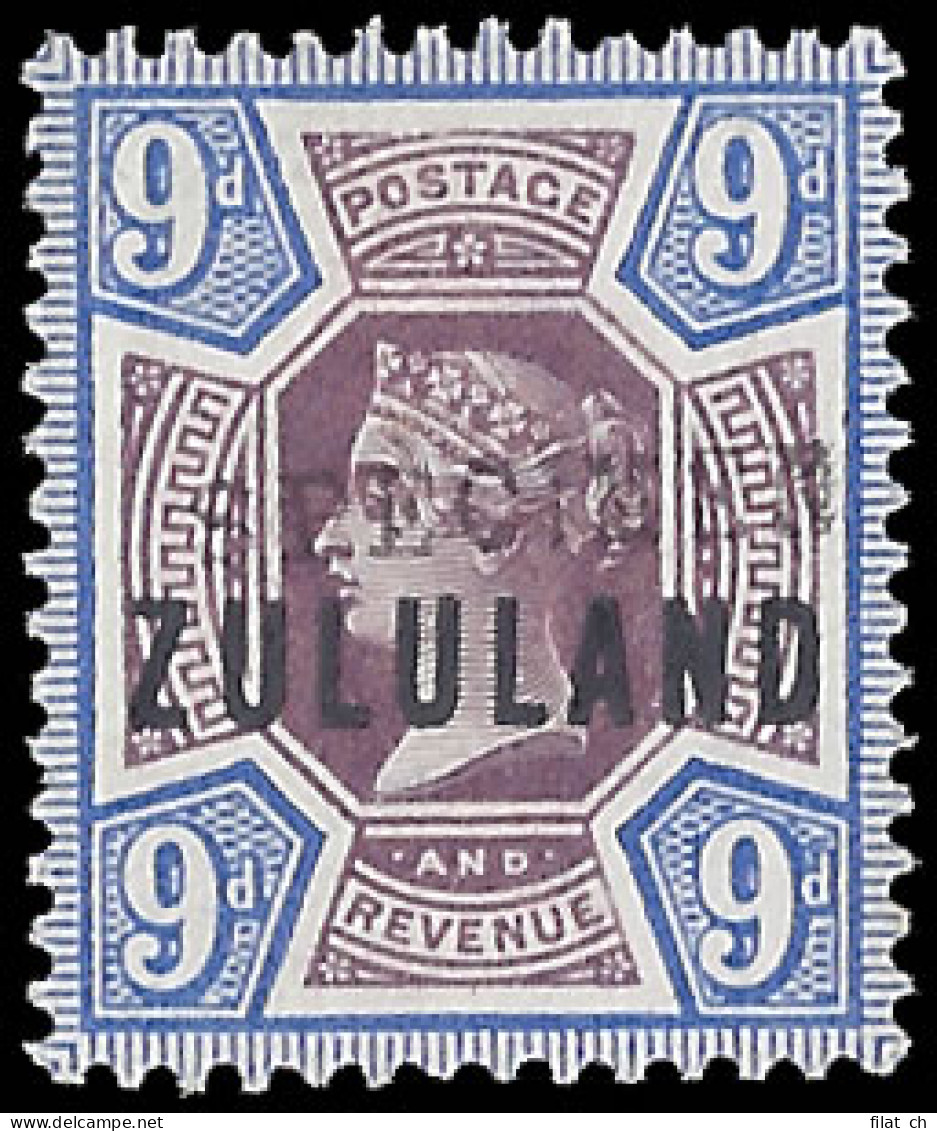 Zululand 1888 9d GB9 Somerset House Specimen - Zululand (1888-1902)