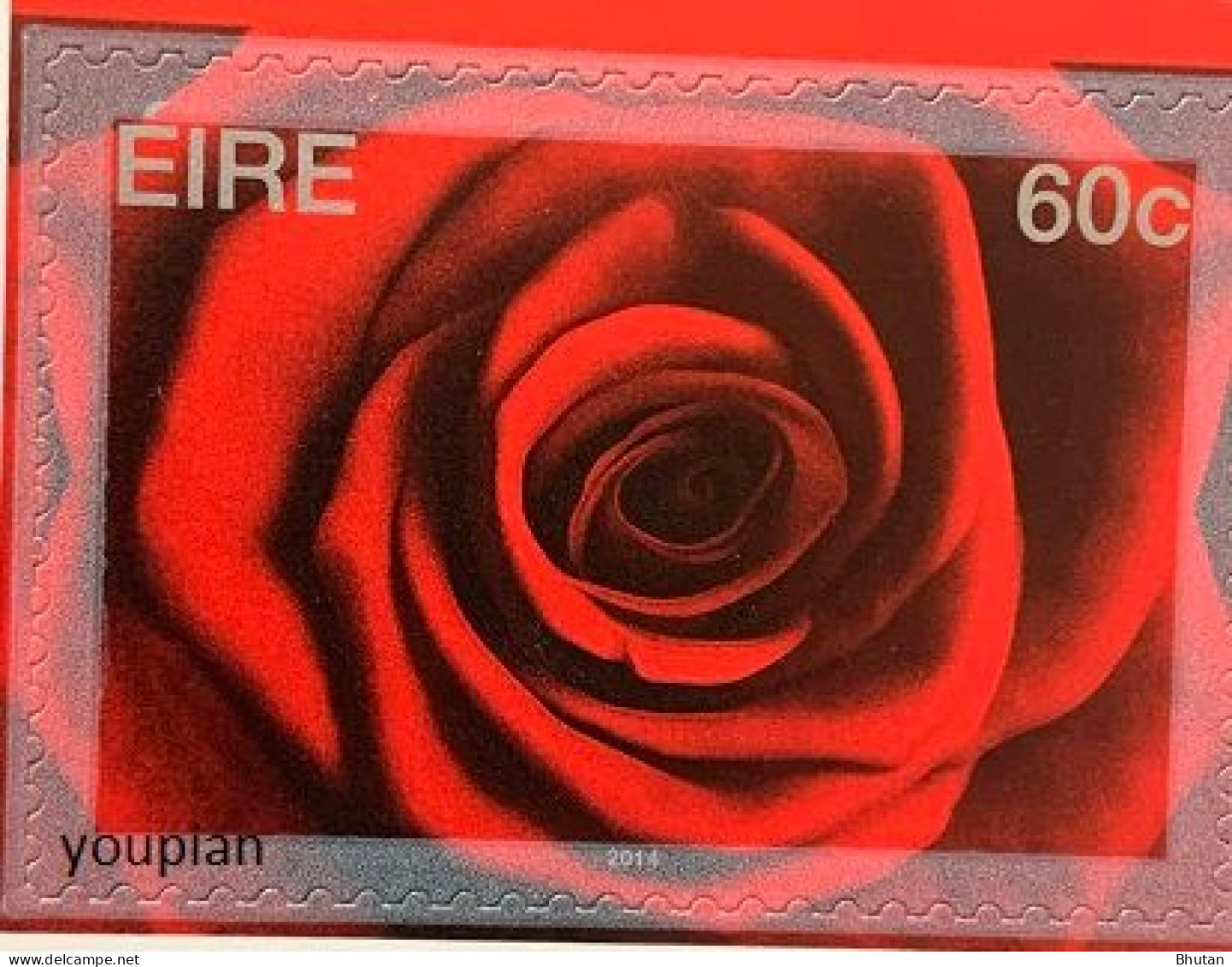Ireland 2014, Red Rose, MNH Single Stamp - Unused Stamps