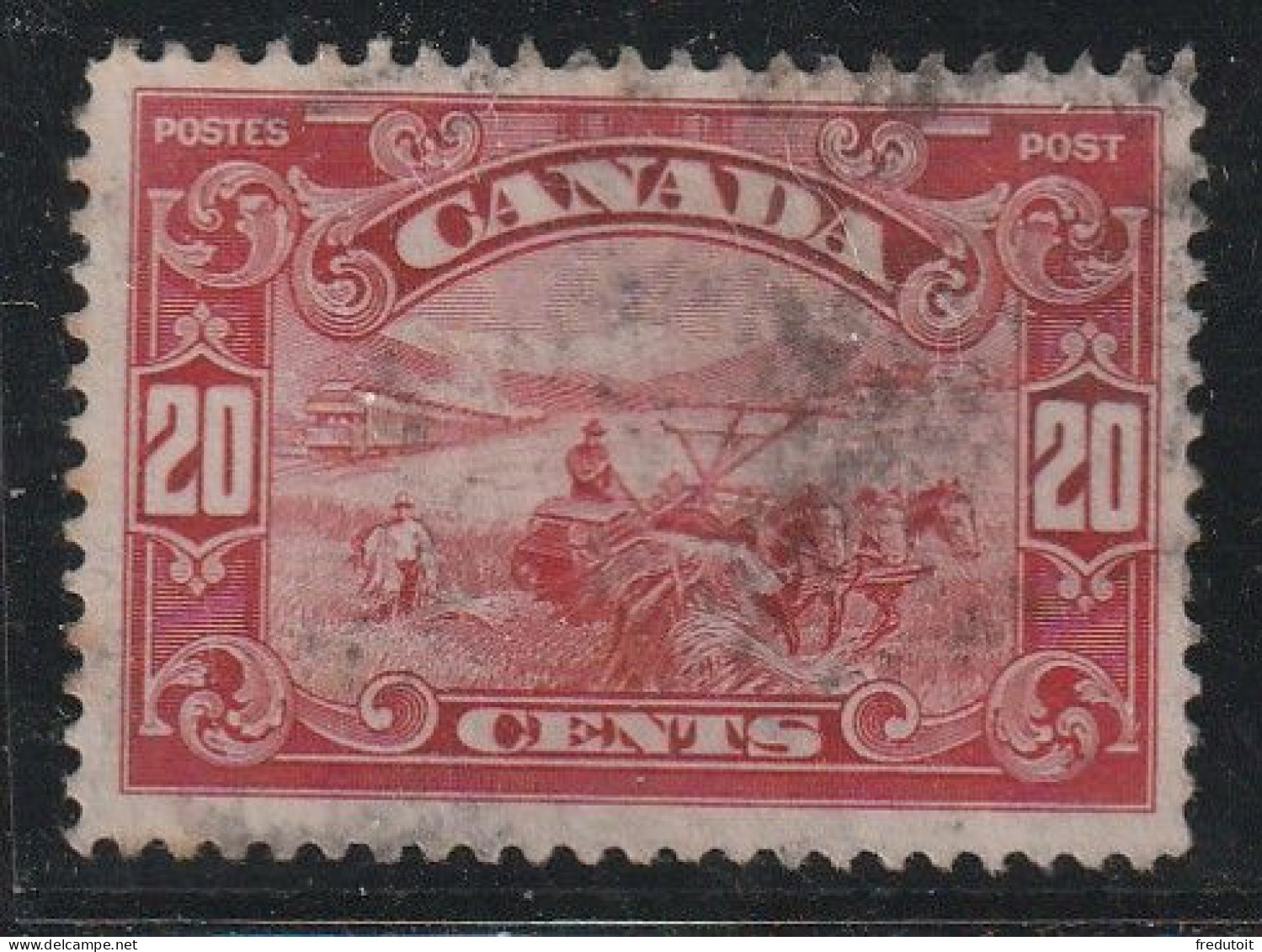 CANADA - N°137 Obl (1928-29) Hippoculture : 20c Carmin - Oblitérés