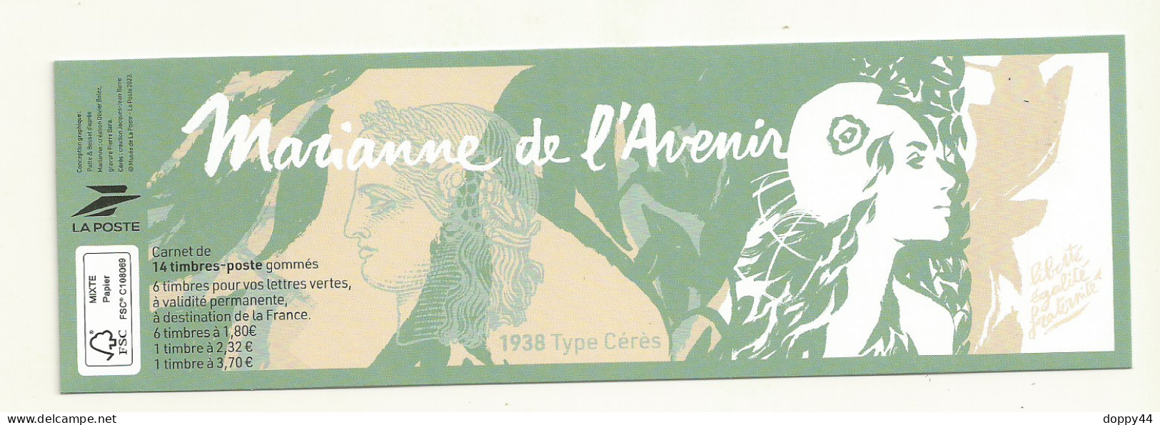 CARNET MARIANNE DE L'AVENIR + TP TYPE CERES  NOUVEAUTE 2024 NEUF  CARNET COMPLET. - 2023-... Marianne De L’avenir