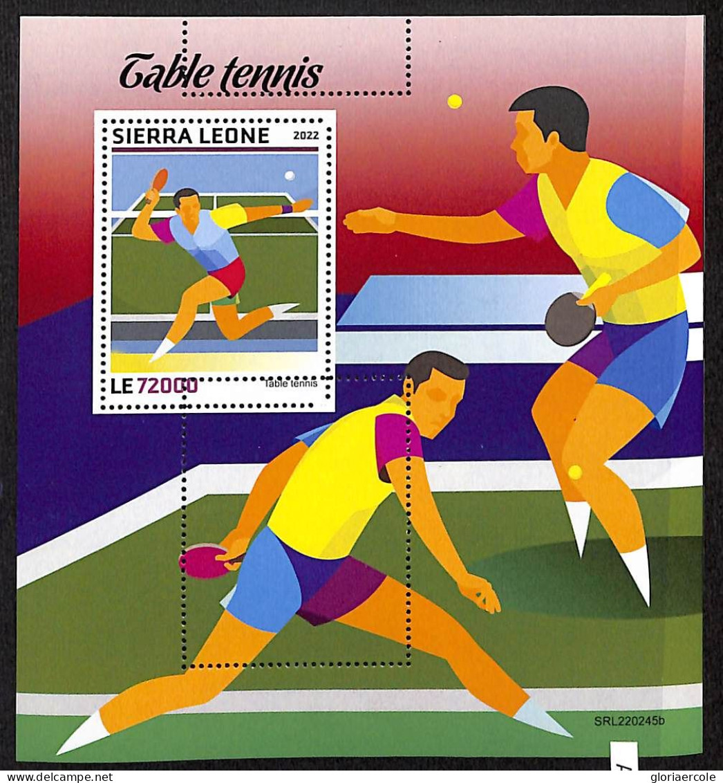 A9426 - SIERRA LEONE -  ERROR MISPERF Stamp Sheet - 2022 - Table TENNIS, Sport - Table Tennis