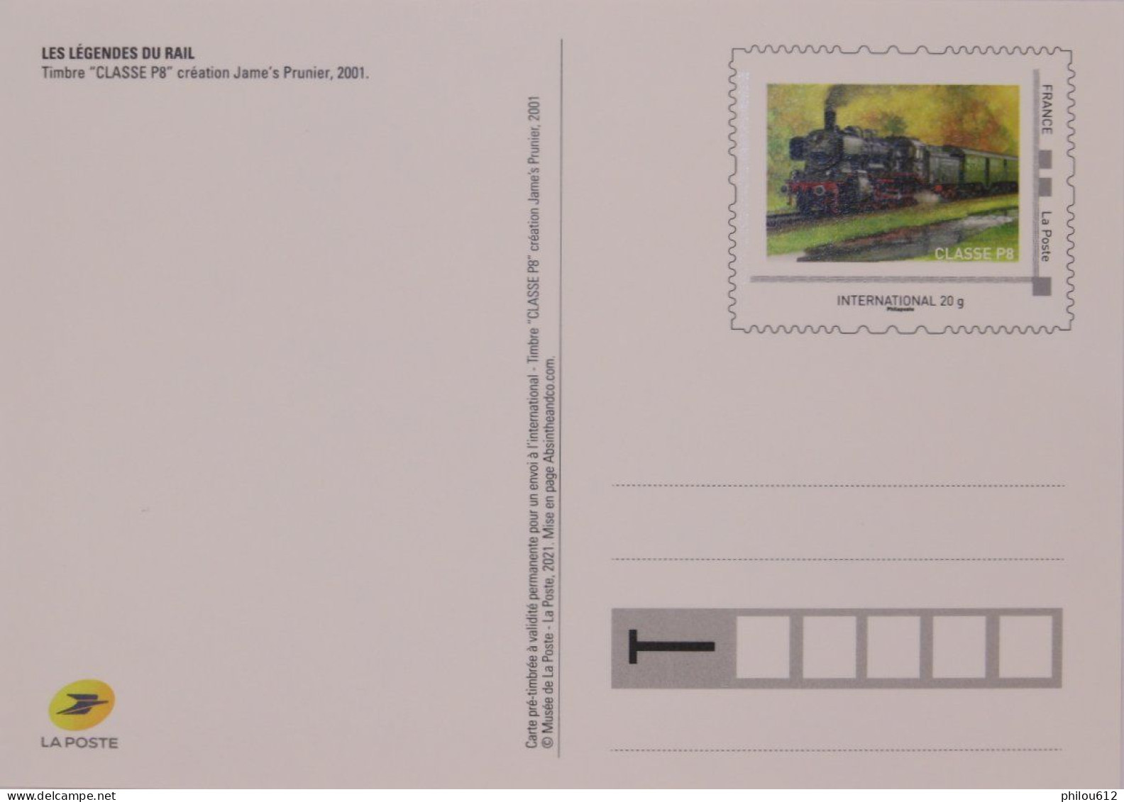 230 Classe P8 - 2021 - Prêts-à-poster:Stamped On Demand & Semi-official Overprinting (1995-...)