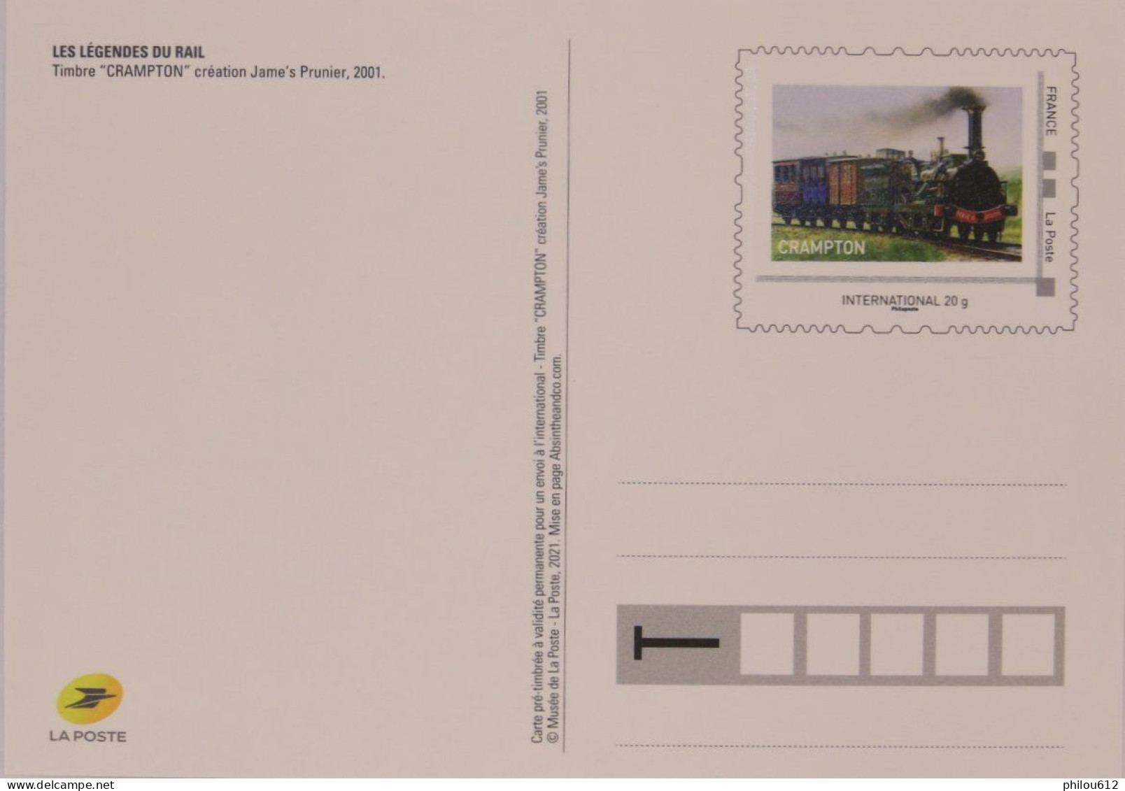Crampton - 2021 - Prêts-à-poster:Stamped On Demand & Semi-official Overprinting (1995-...)