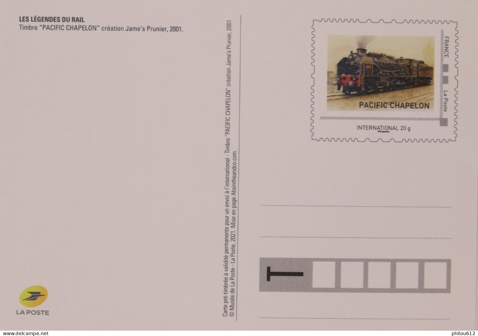 Pacific Chapelon - 2021 - Prêts-à-poster:Stamped On Demand & Semi-official Overprinting (1995-...)