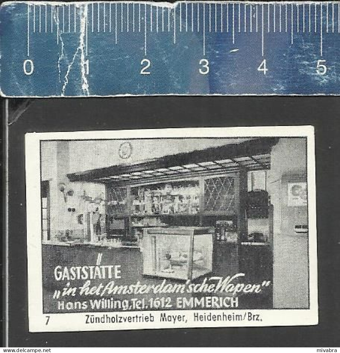 GASTSTÄTTE IN HET AMSTERDAMSCHE WAPEN EMMERICH  -  ALTES DEUTSCHES STREICHHOLZ ETIKETT - OLD MATCHBOX LABEL GERMANY - Boites D'allumettes - Etiquettes