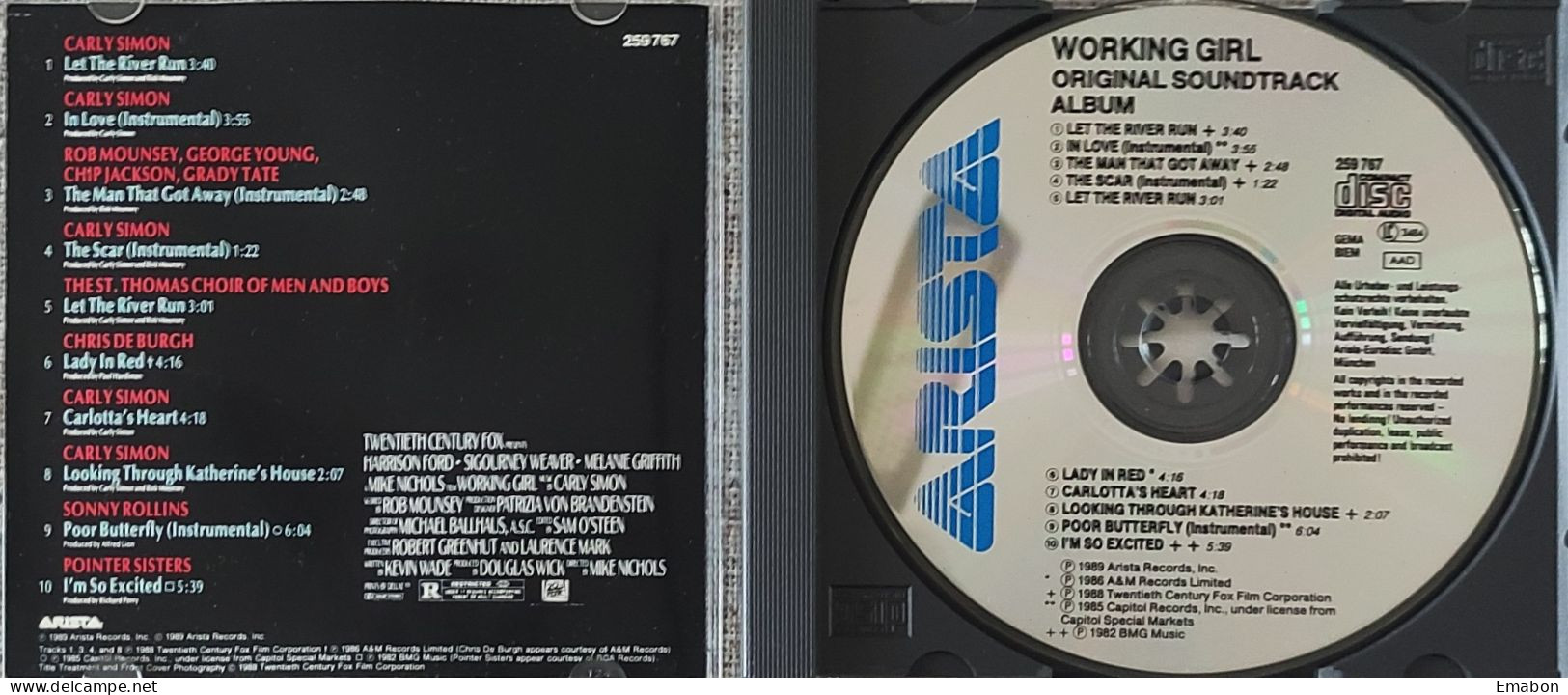 BORGATTA - FILM MUSIC  - Cd   WORKING GIRL - ARISTA 1989 - USATO In Buono Stato - Filmmusik