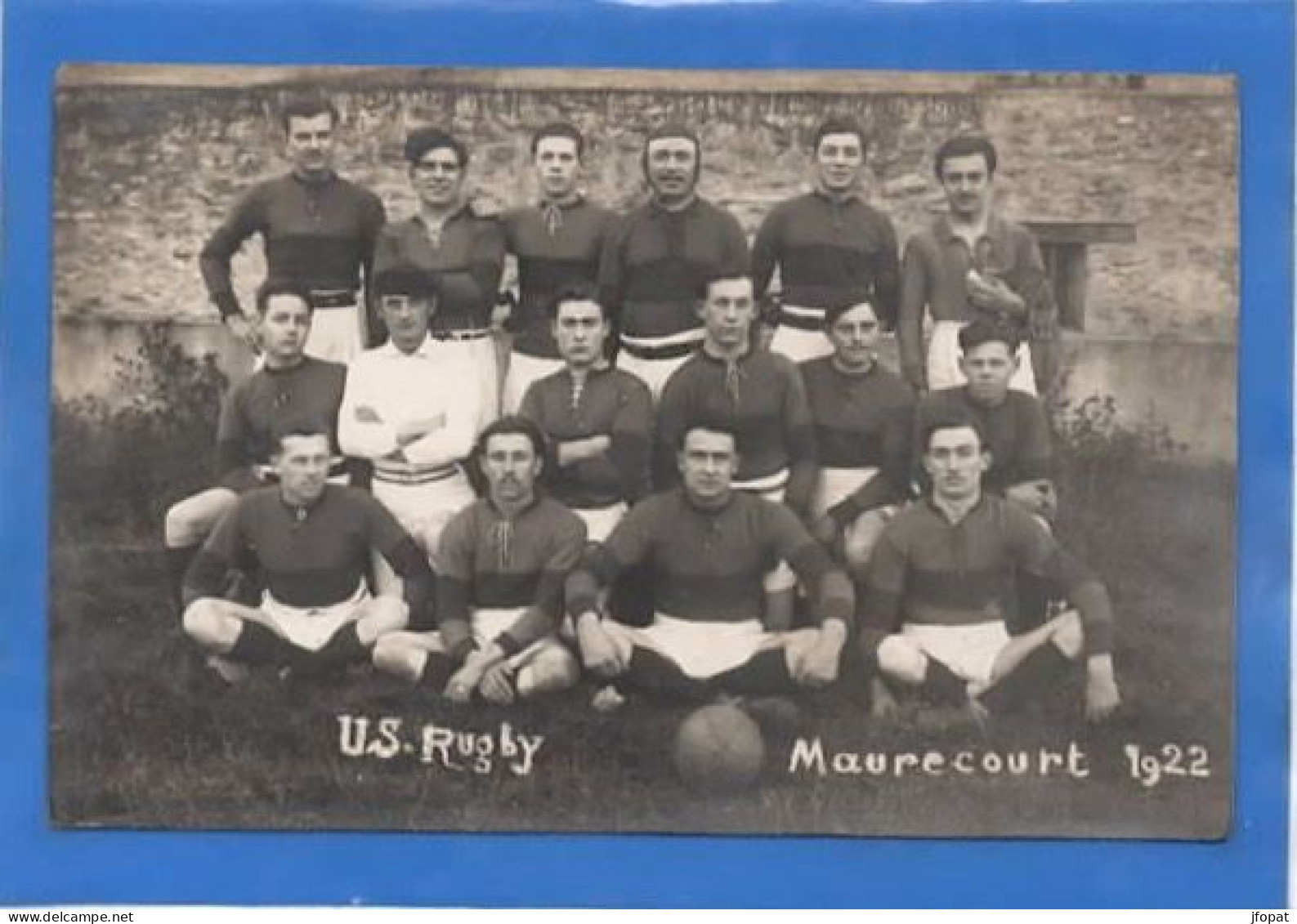 78 YVELINES - MAURECOURT Carte Photo De L'équipe De Rugby 1922 - Maurecourt