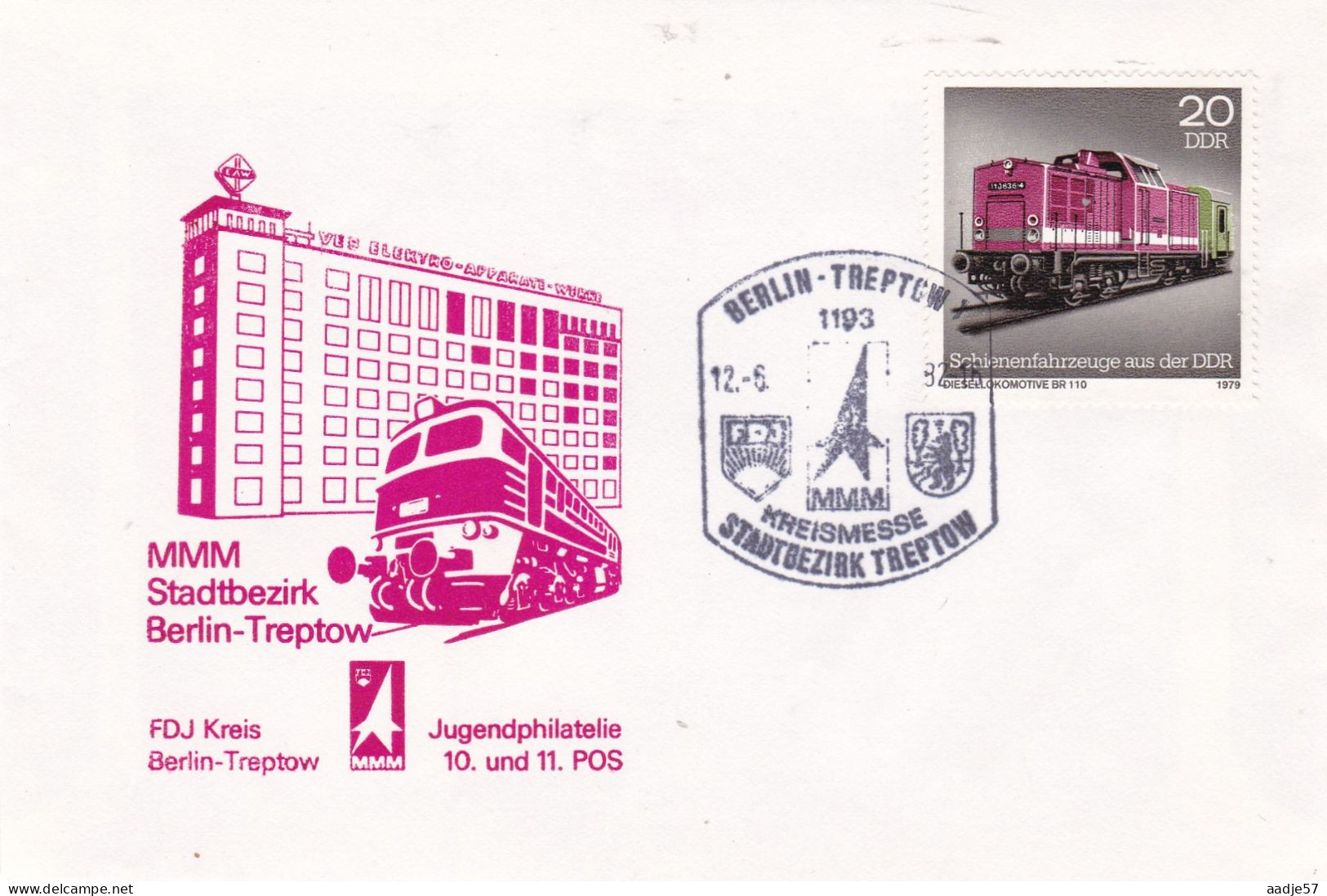 Germany Deutschland  MMM Stadtbezirk Berlin - Treptow  12-06-1982 - Tram