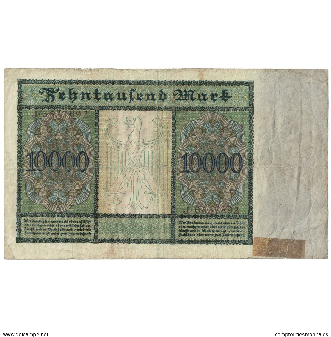 Billet, Allemagne, 10,000 Mark, 1922, 1922-01-19, KM:71, B - 10.000 Mark