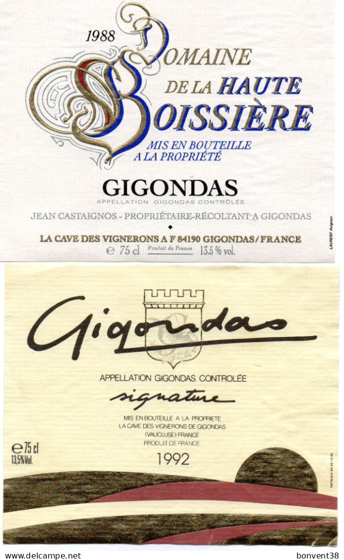 K1202 - Lot De 4 Étiquettes - GIGONDAS - Sonstige & Ohne Zuordnung