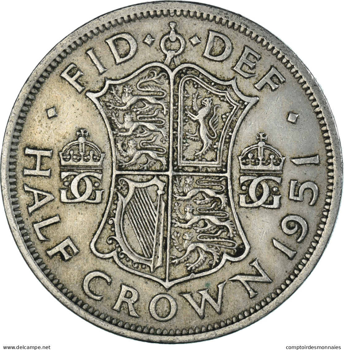 Monnaie, Grande-Bretagne, 1/2 Crown, 1951 - K. 1/2 Crown