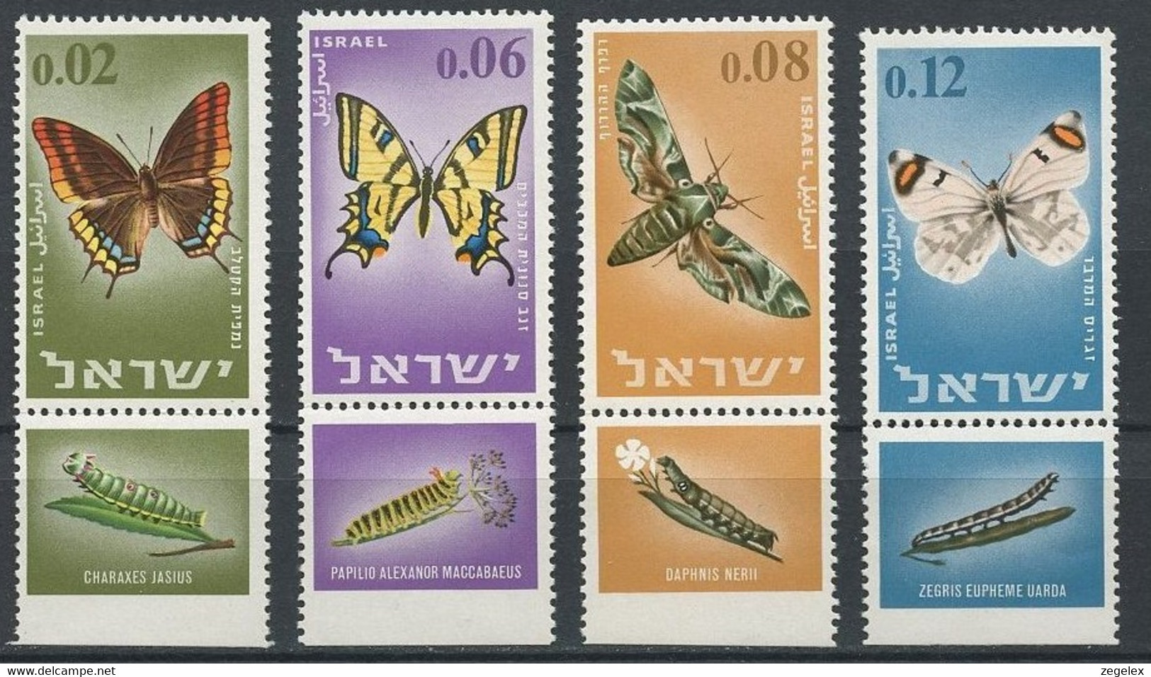 ISRAEL 1965 ** Butterflies. TAB MNH ** Yvert 300-303 Scott 304-307 - Nuovi (con Tab)