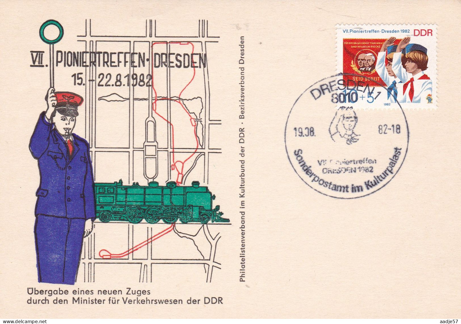 Germany Deutschland  Sonderpostambt Im Kulturpalast  19-08-1982 - Tramways