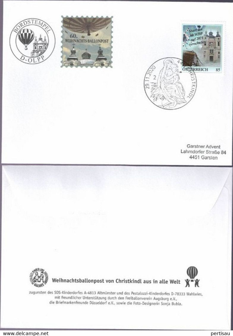 Christkindl Weihnachtsballonpost 2020 - Covers & Documents