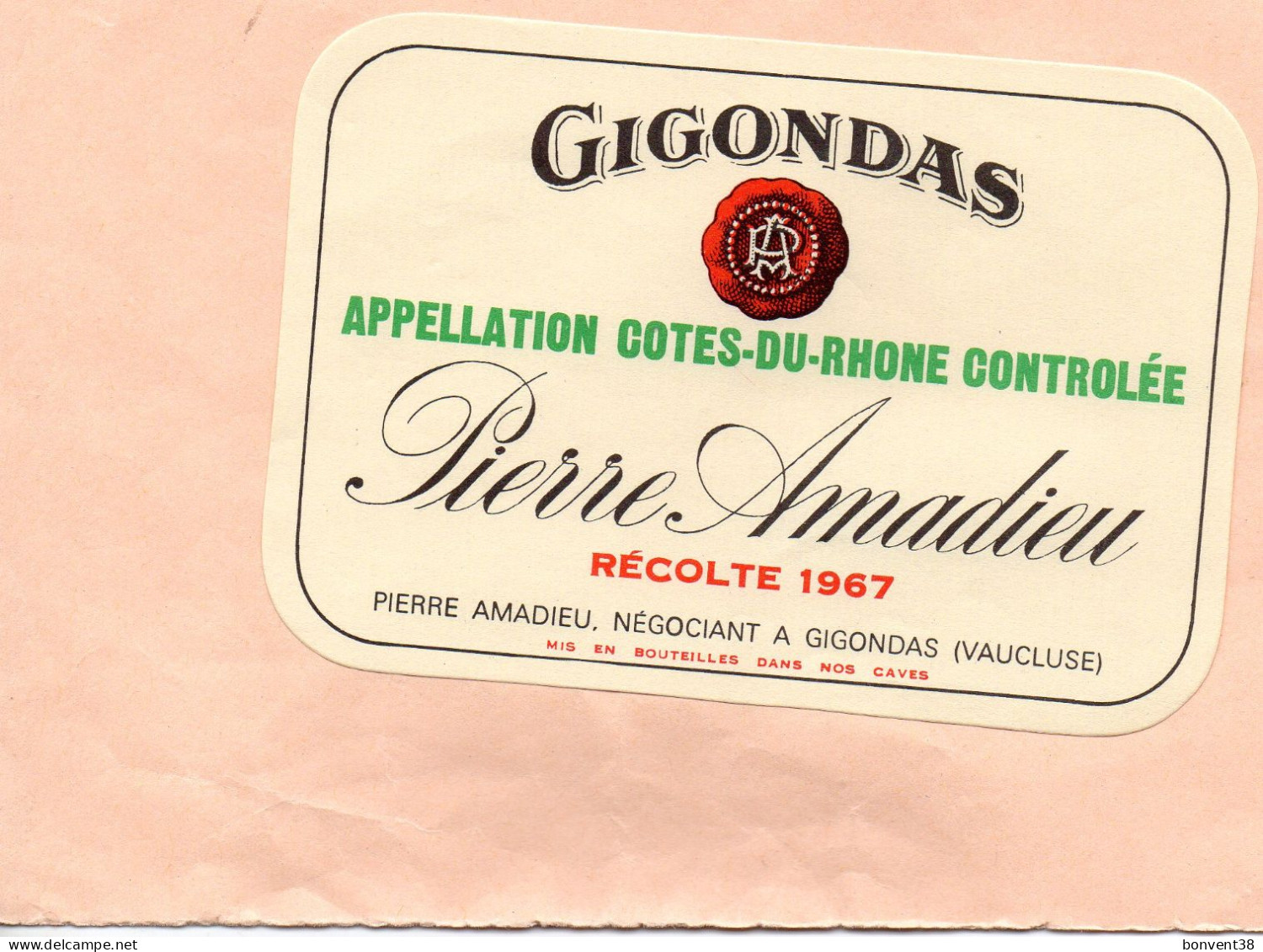 K1202 - Lot De 3 Étiquettes - GIGONDAS  - Pierre AMADIEU - Sonstige & Ohne Zuordnung