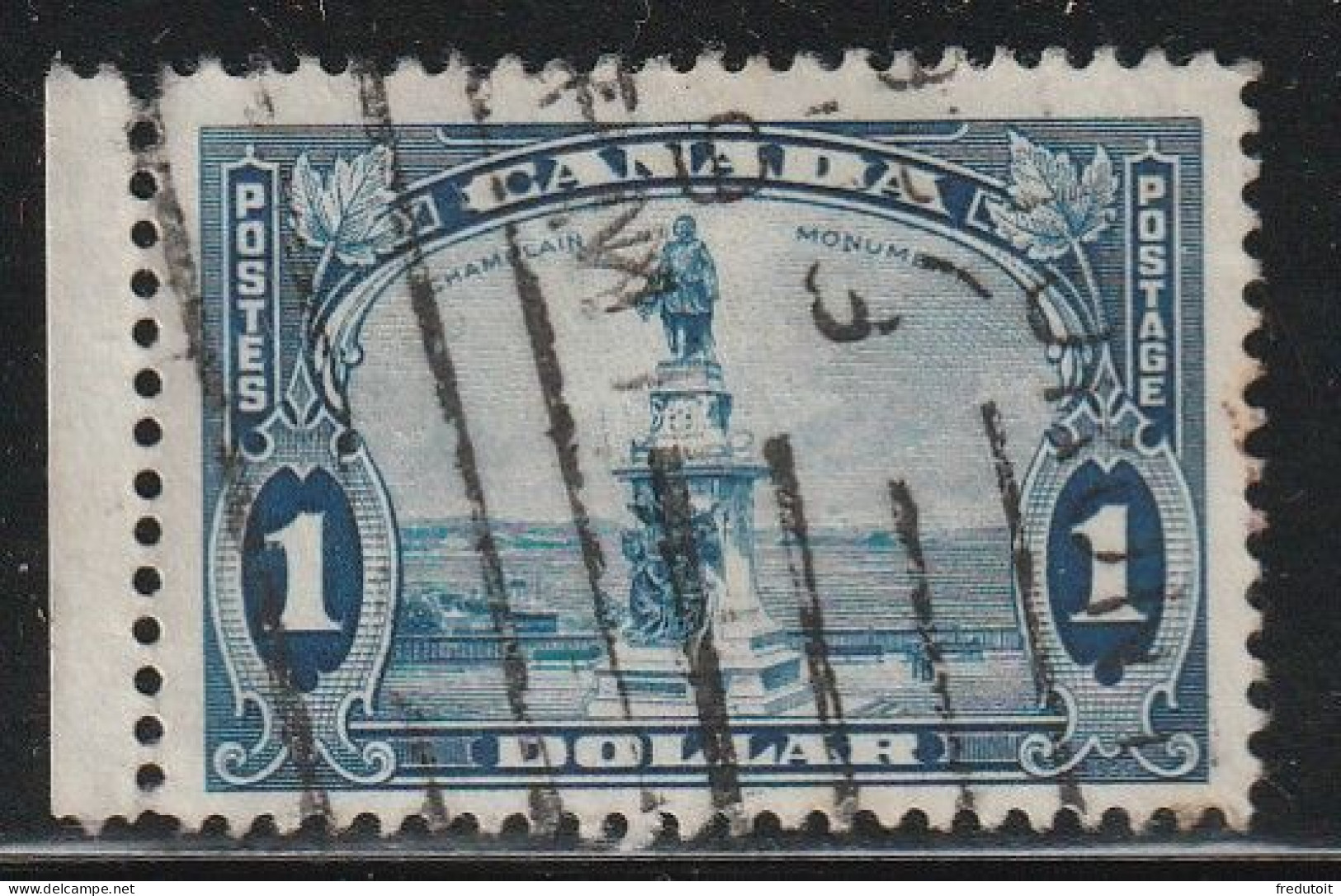 CANADA - N°189 Obl (1935) 1d Bleu : Monument De Champlain - Oblitérés