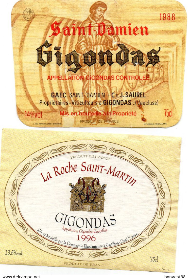 K1202 - Lot De 3 Étiquettes - GIGONDAS - Autres & Non Classés