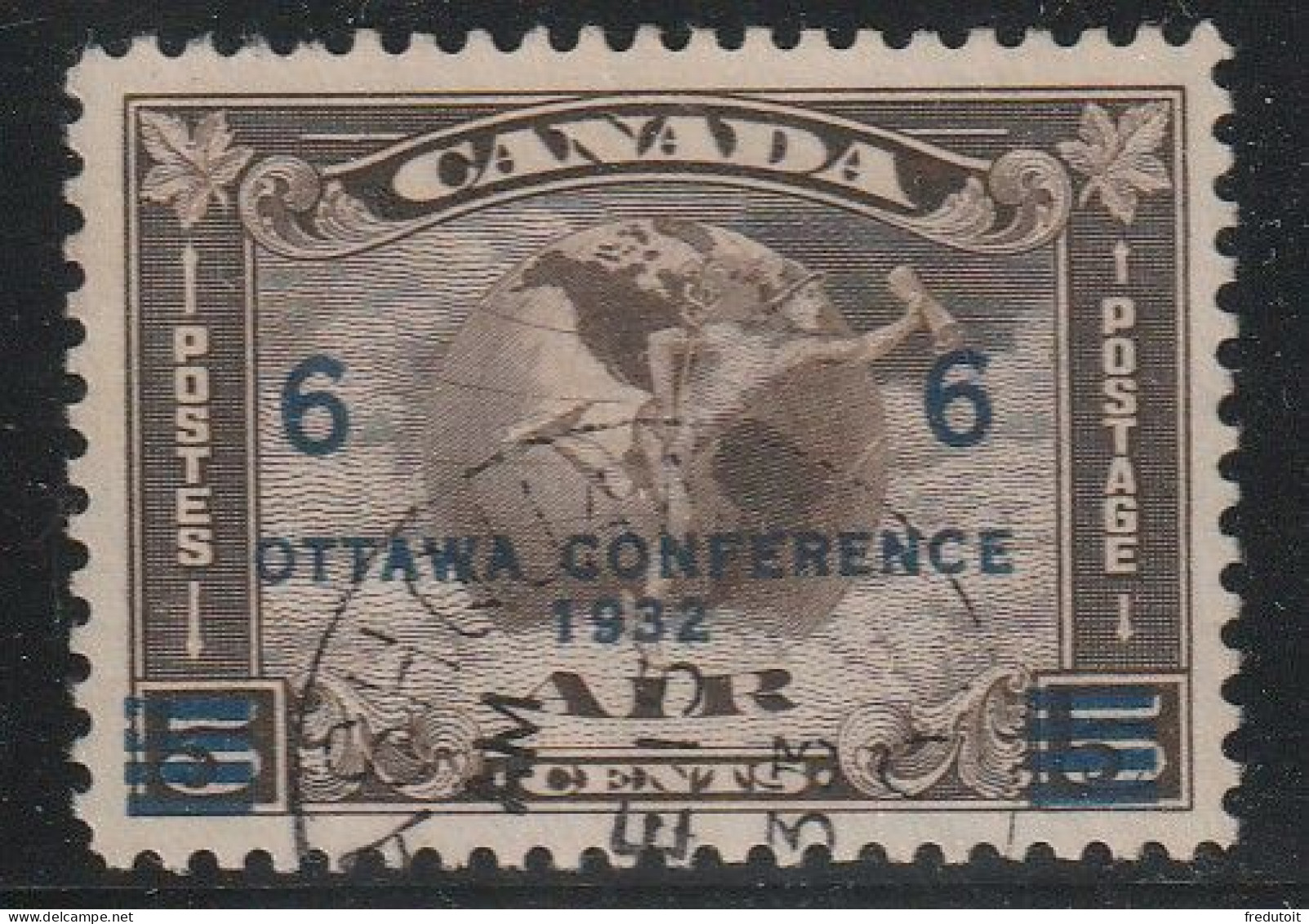 CANADA - Poste Aérienne N°4 Obl (1932) Surcharge : Ottawa Conférence 1932. - Luchtpost