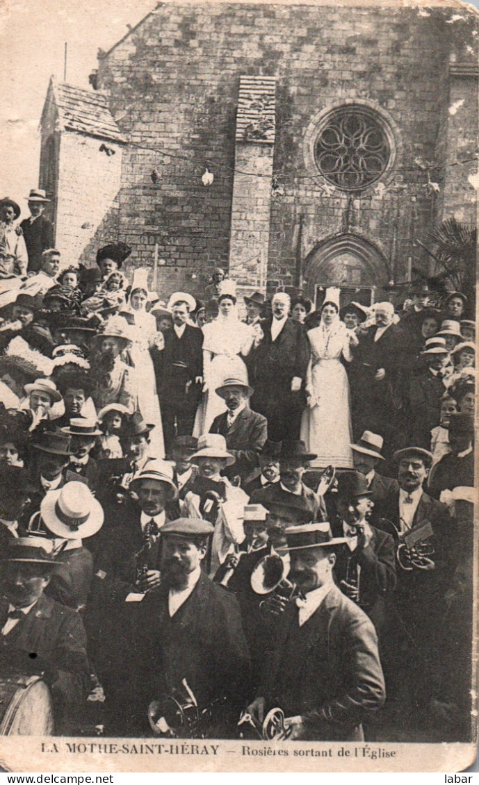 CPA 79 LA MOTHE SAINT HERAY Rosières Sortant De L'église Animée Mariage - La Mothe Saint Heray