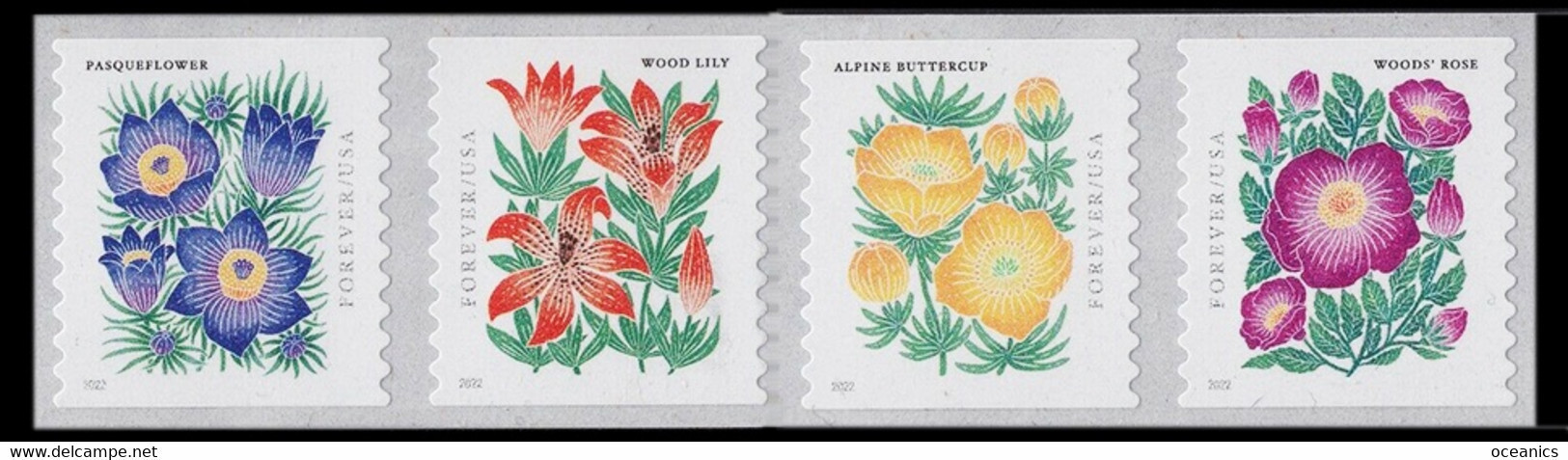 Etats-Unis / United States (Scott No.5675a - Mountain Flora) [**] MHN Strip Of Coil - Unused Stamps