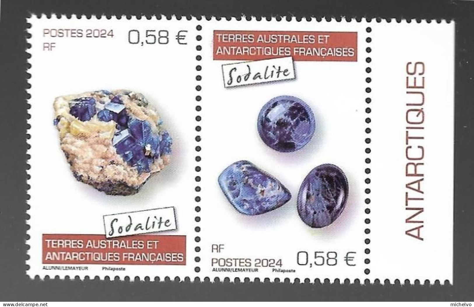 TAAF 2024 - Yv N° 1070 & 1071 ** - Diptyque - Sodalite - Nuevos