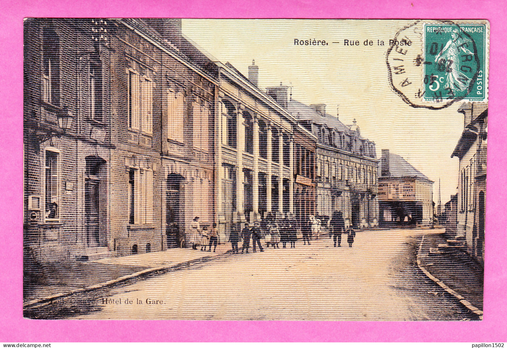 F-80-Rosieres En Santerre-01A50  La Rue De La Poste, Animation, Cpa Colorisée BE - Rosieres En Santerre