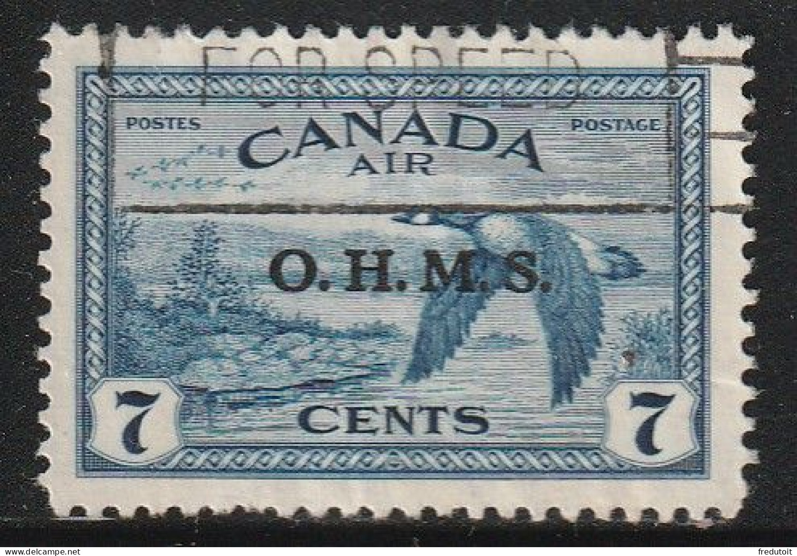 CANADA - Timbres De Service N°14 Obl (1950-51) Timbre Aérien - O.H.M.S - Sobrecargados