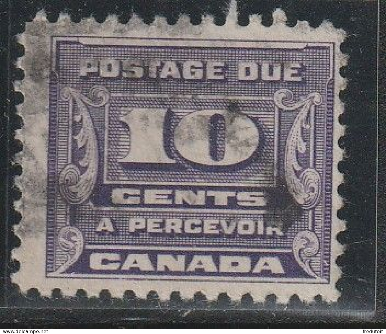 CANADA - Timbres TAXE N°13 Obl (1934) 10c Violet - Segnatasse