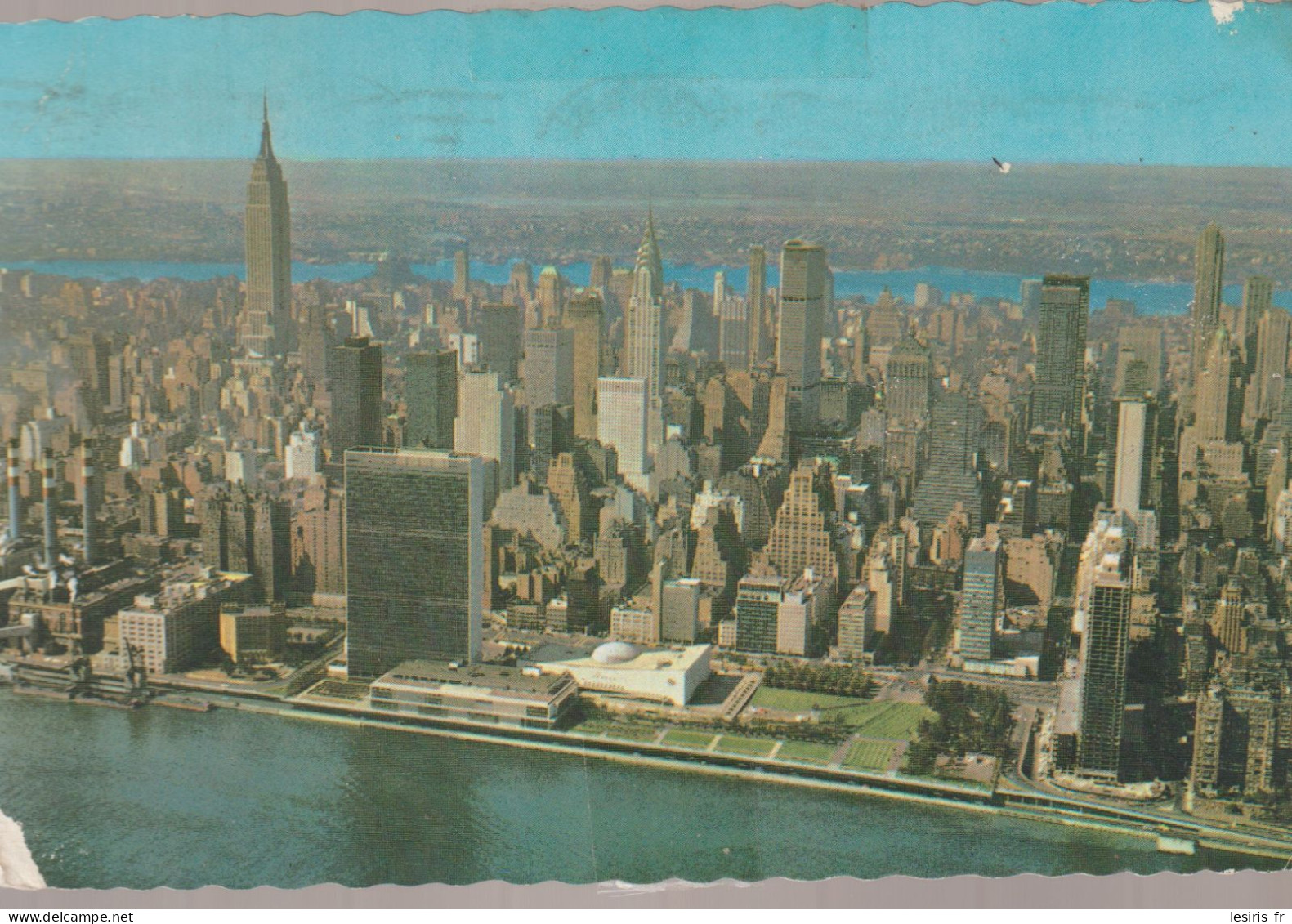 C.P. - PHOTO - UNITED NATIONS BUILDING WITH EAST RIVER - EMPIRE STATE BUILDING AND CHRYSLER - NEW YORK CITY - 115 - MAIN - Empire State Building