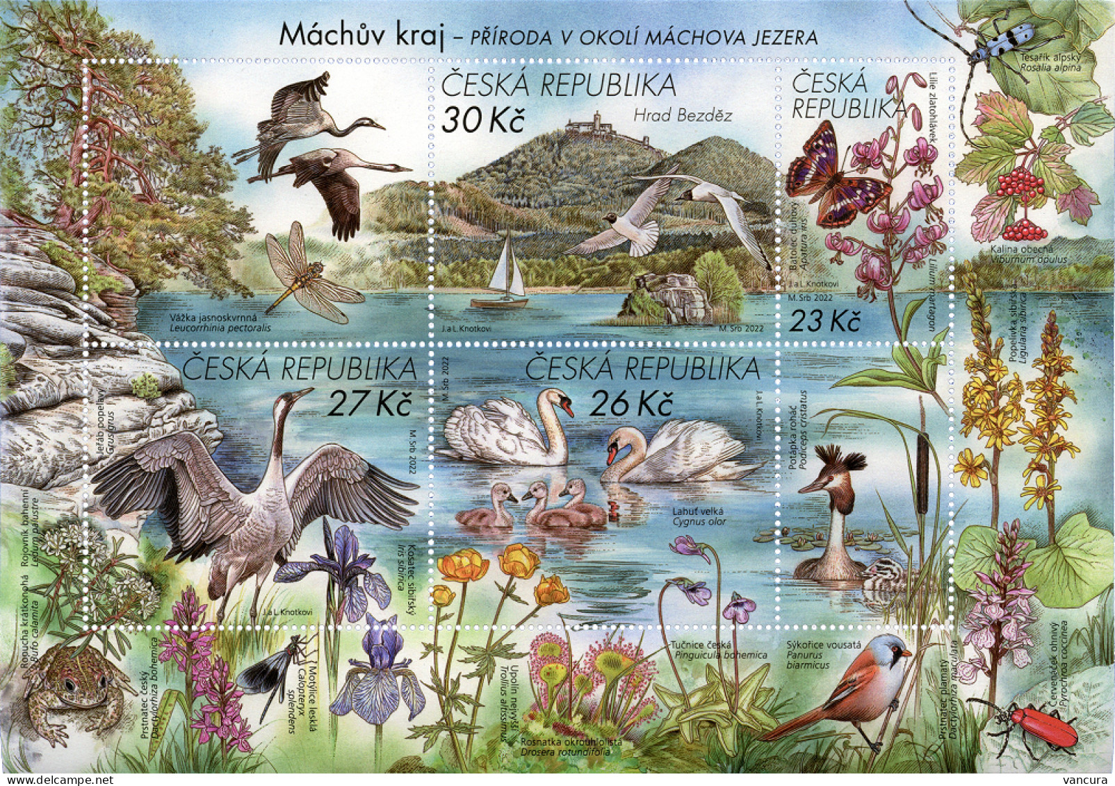 A 1167 - 0 Czech Republic Macha's Region 2022 Water Birds Buterfly - Kikkers