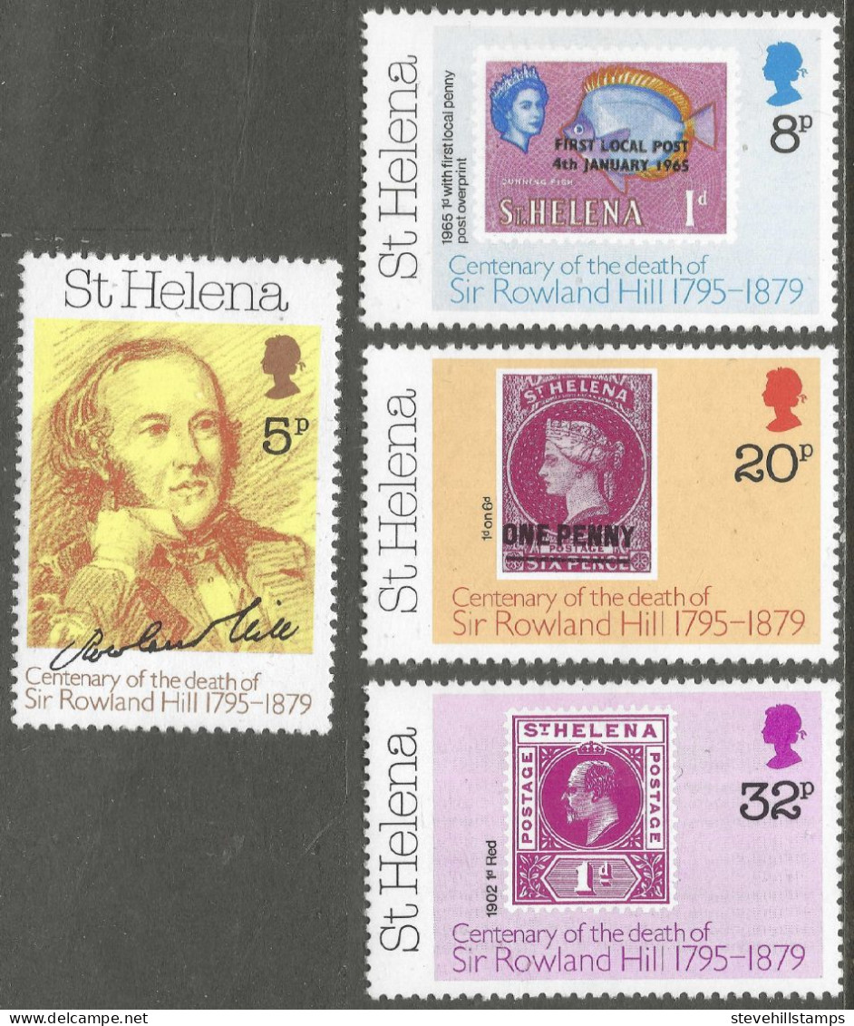 St Helena. 1979 Death Centenary Of Sir Rowland Hill. MH Complete Set. SG 351-354 - Sainte-Hélène