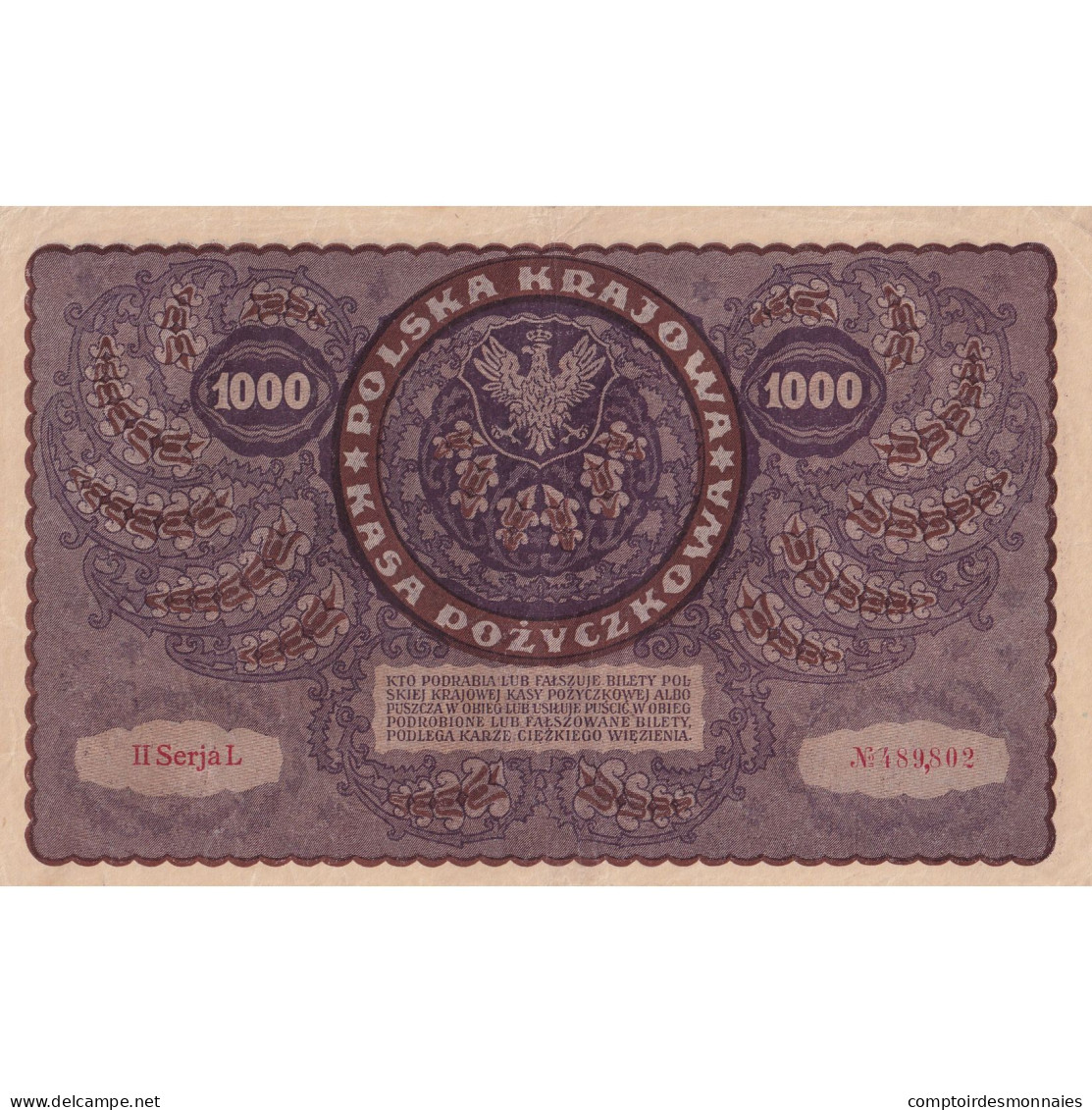 Billet, Pologne, 1000 Marek, 1919, 1919-08-23, KM:29, TTB - Polonia