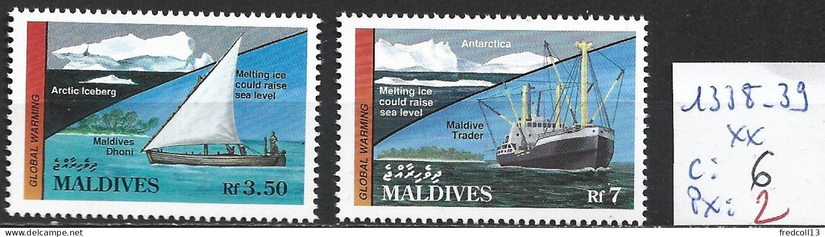 MALDIVES 1338-39 ** Côte 6 € - Maldives (1965-...)