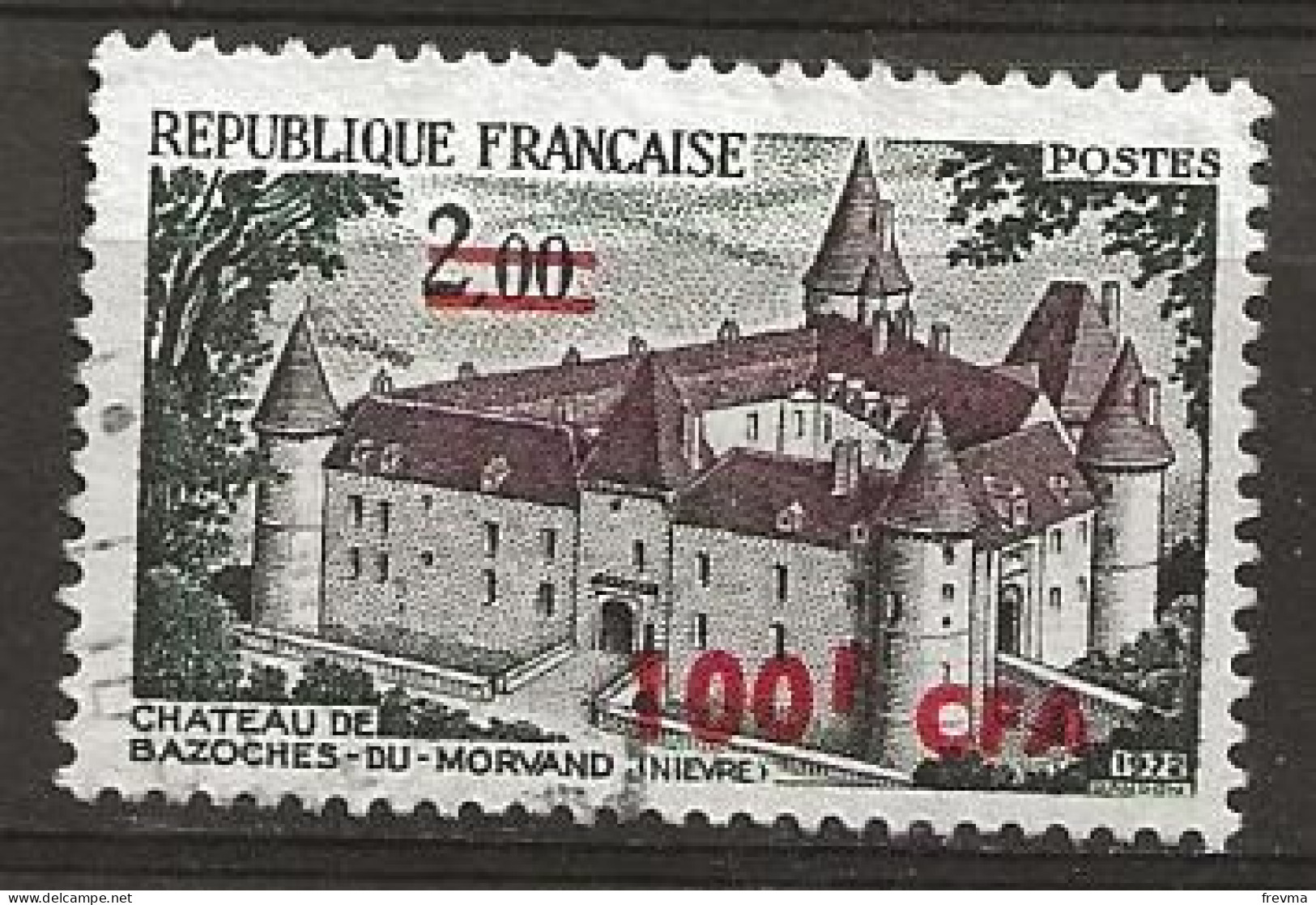 Timbre Réunion Surchargé 100 F CFA - Used Stamps