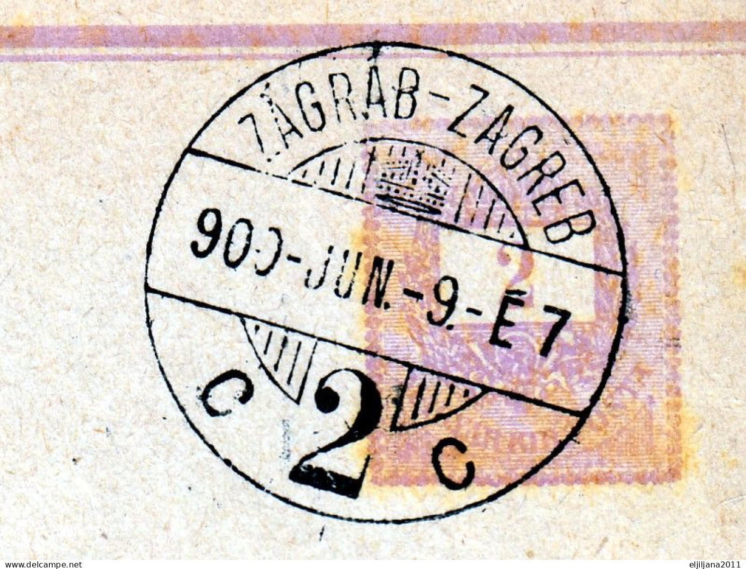 ⁕ Hungary 1900 Croatia ⁕ Nice Postmark ZAGREB, Postage For Newspapers ⁕ Hungary Postal Stationery - Interi Postali