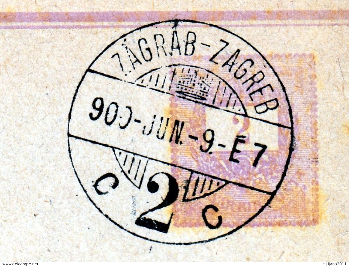 ⁕ Hungary 1900 Croatia ⁕ Nice Postmark ZAGREB, Postage For Newspapers ⁕ Hungary Postal Stationery - Entiers Postaux