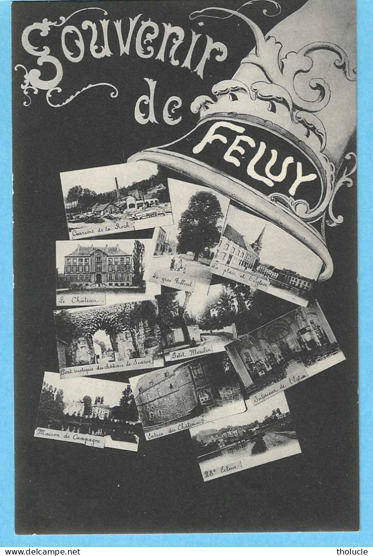 Souvenir De Feluy (Seneffe)-1908-Multivues-Cachet De "Feluy-Arquennes-1908"- Très Bon état-pas Courante - Seneffe