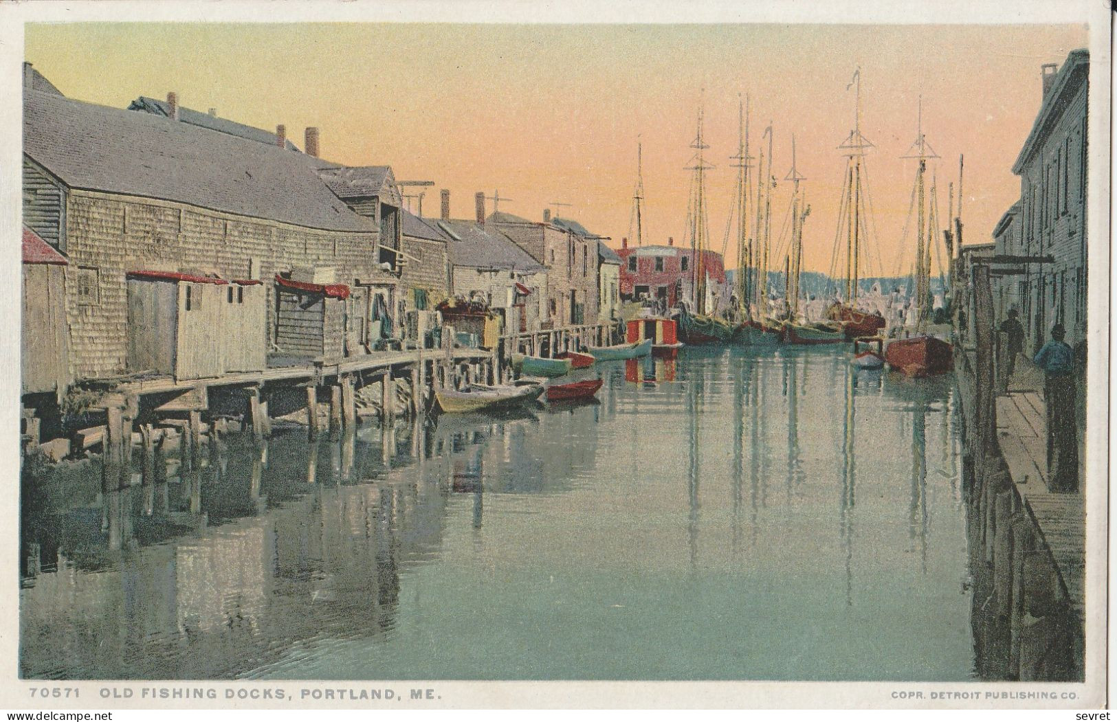 PORTLAND . - Old Fishing Docks. Carte RARE - Portland