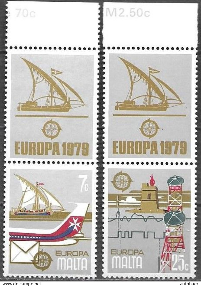 Malta 1979 Europa Cept WITH LABELS ! AVEC VIGNETTES Mi.no. 594-95 MNH ** Postfr. Neuf - 1979