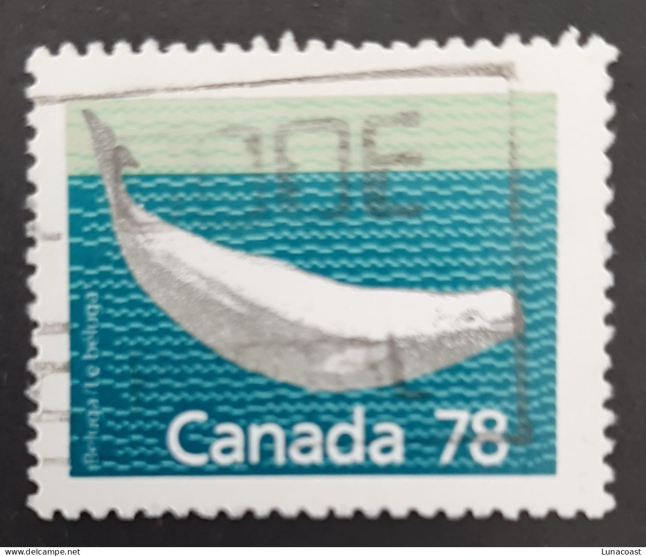 Canada 1990  USED  Sc1179b,   PERF. 13.1 X 13.1,  78c Beluga Whale - Oblitérés