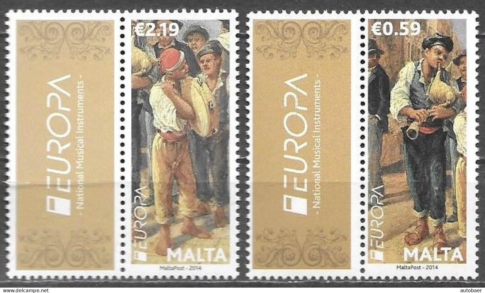 Malta 2014 Europa Cept WITH LABELS ! AVEC VIGNETTES Mi.no. 1848-49 MNH ** Postfr. Neuf - 2014