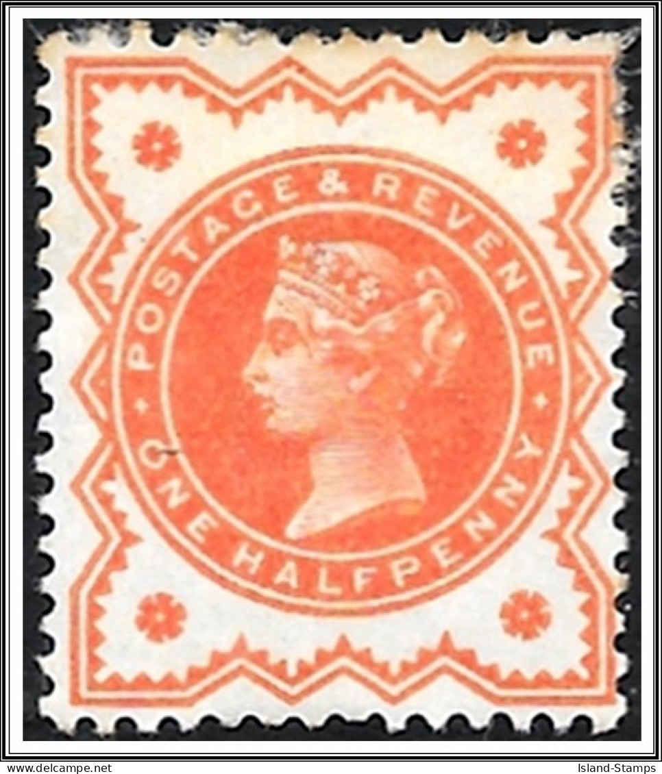 QV Half Penny Vermilion SG197 Halfpenny Mounted Mint Surface Printed Jubilee Stamp 1887-92 Hrd1 - Ongebruikt